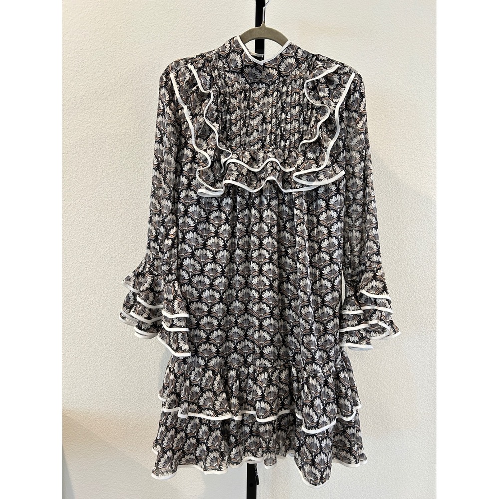NWT Elliatt Syrma Dress Multi Color Ruffle Mini Floral Print Size L, $260